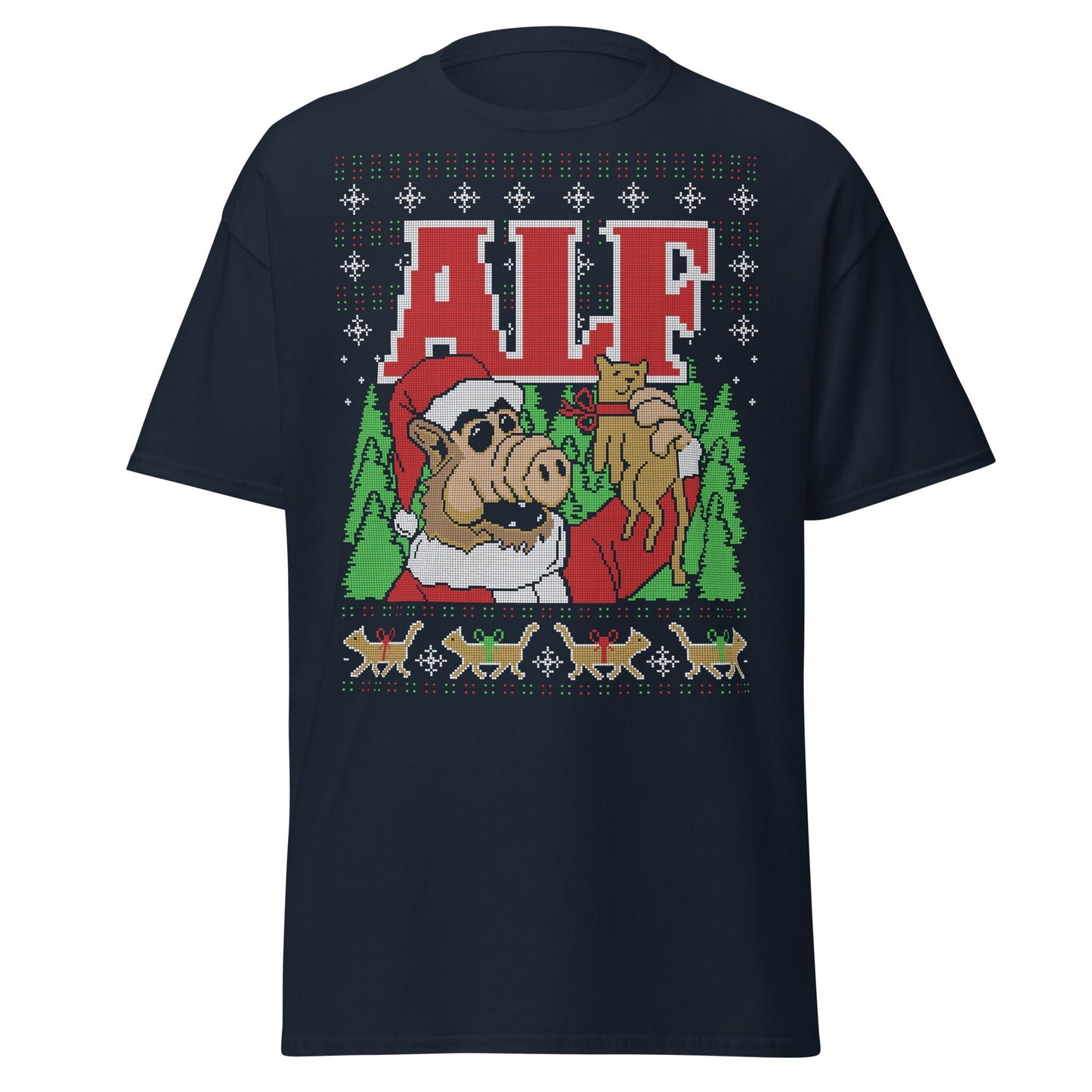ALF Ugly Christmas T-Shirt - Navy - T-Shirts Online