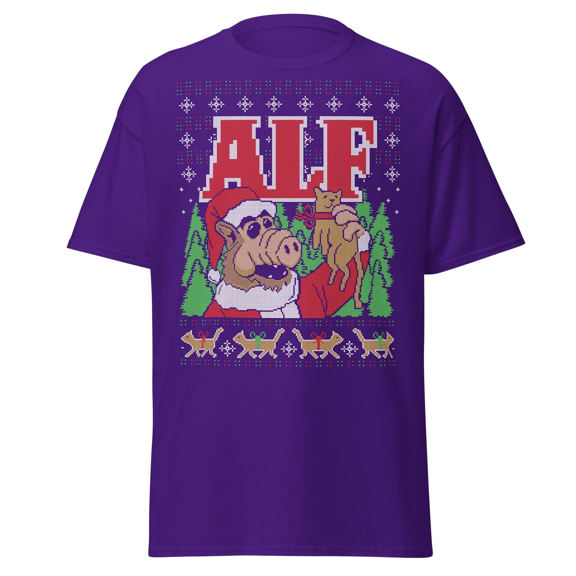 ALF Ugly Christmas T-Shirt - Purple - T-Shirts Online