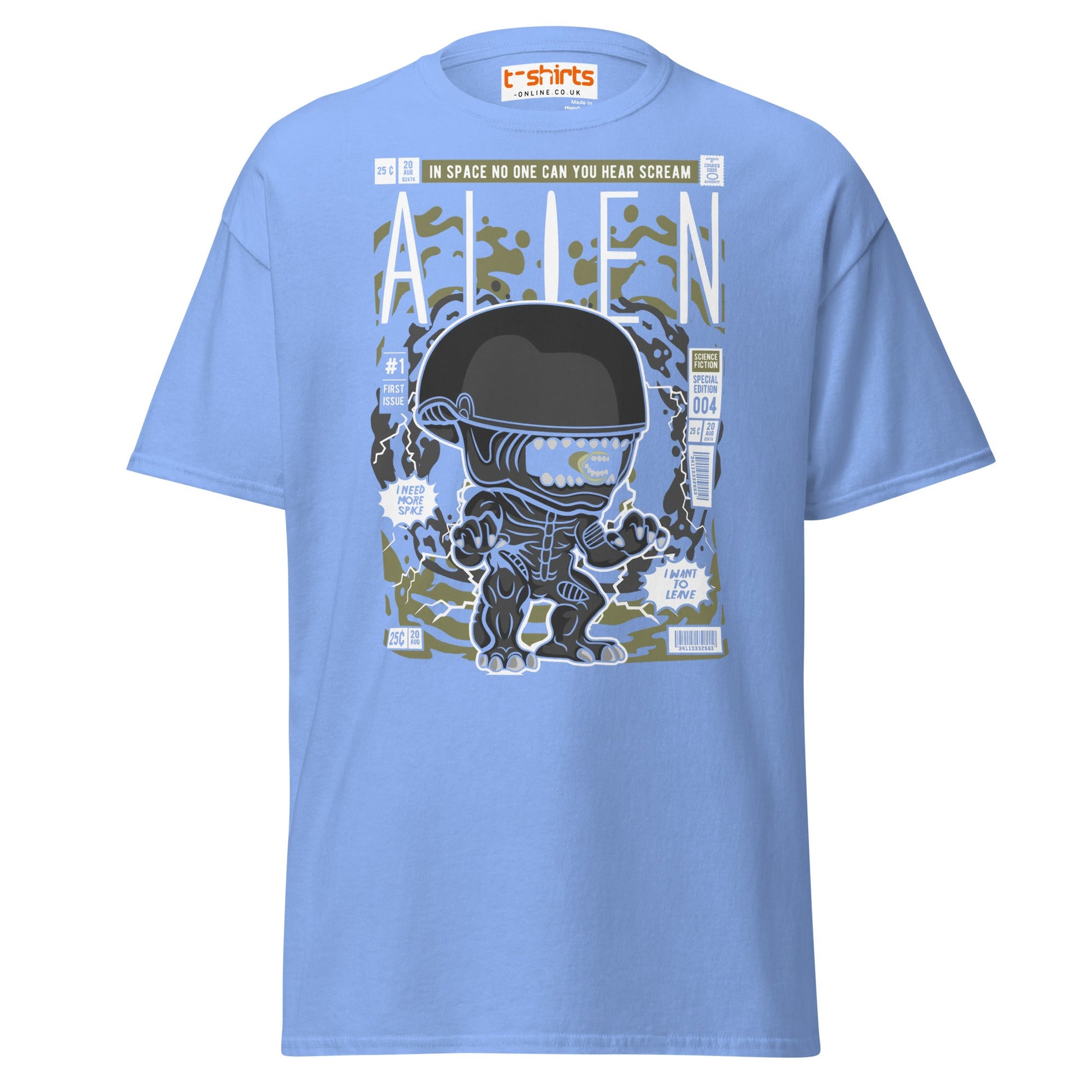 Alien Funko Style Sci - Fi T-Shirt - Carolina Blue - T-Shirts Online