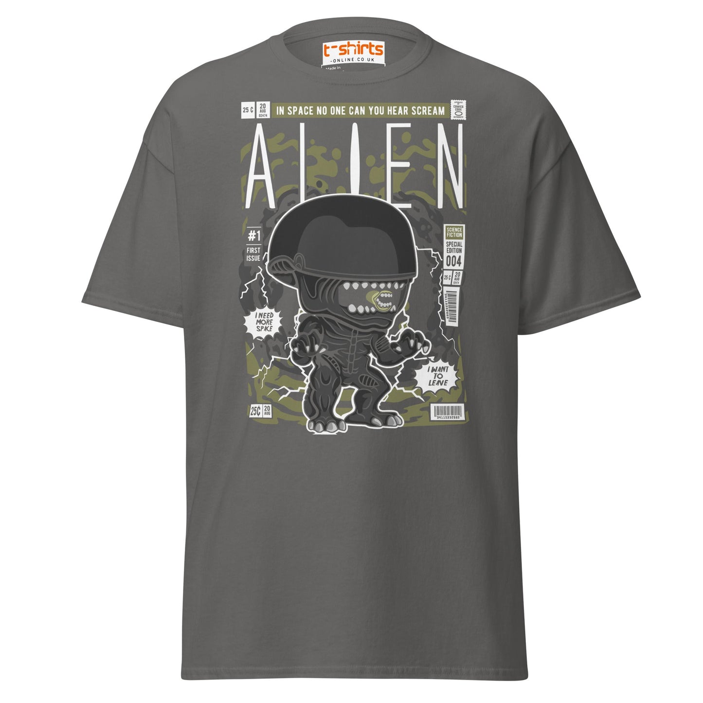Alien Funko Style Sci - Fi T-Shirt - Charcoal - T-Shirts Online