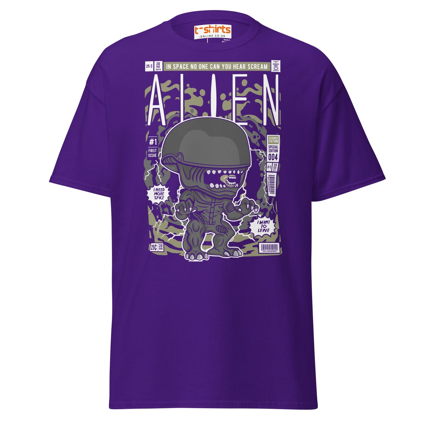 Alien Funko Style Sci - Fi T-Shirt - Purple - T-Shirts Online