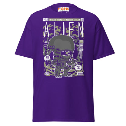 Alien Funko Style Sci - Fi T-Shirt - Purple - T-Shirts Online