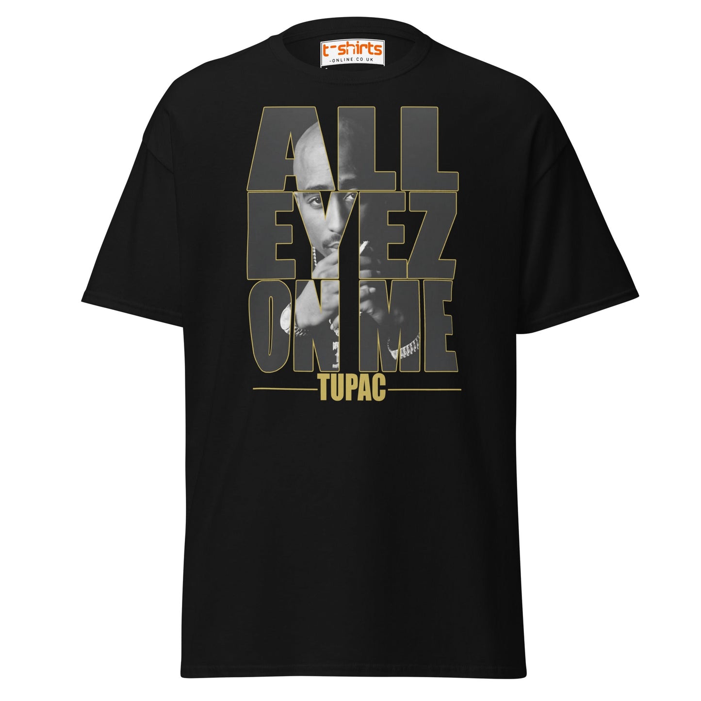 All Eyez On Me T-Shirt | Hip Hop Style Graphic Tee - Black - T-Shirts Online