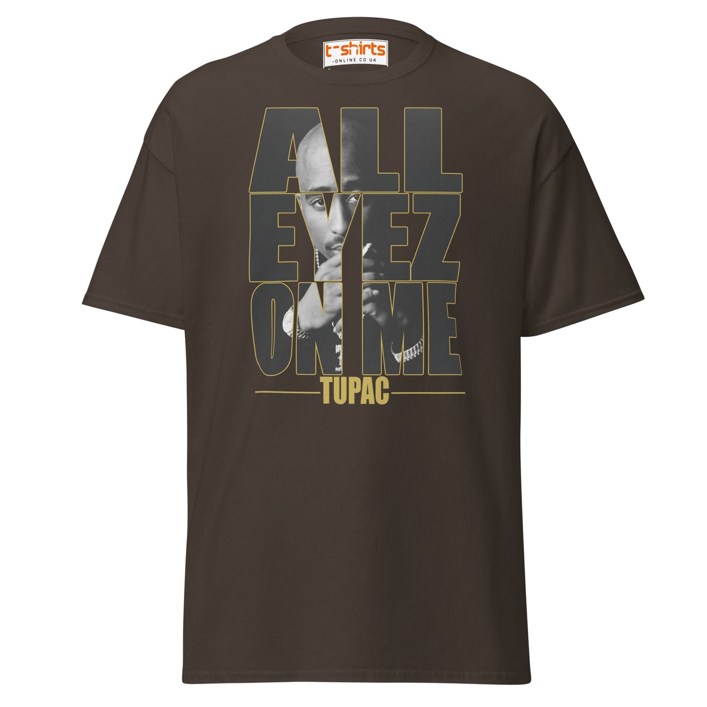 All Eyez On Me T-Shirt | Hip Hop Style Graphic Tee - Dark Chocolate - T-Shirts Online