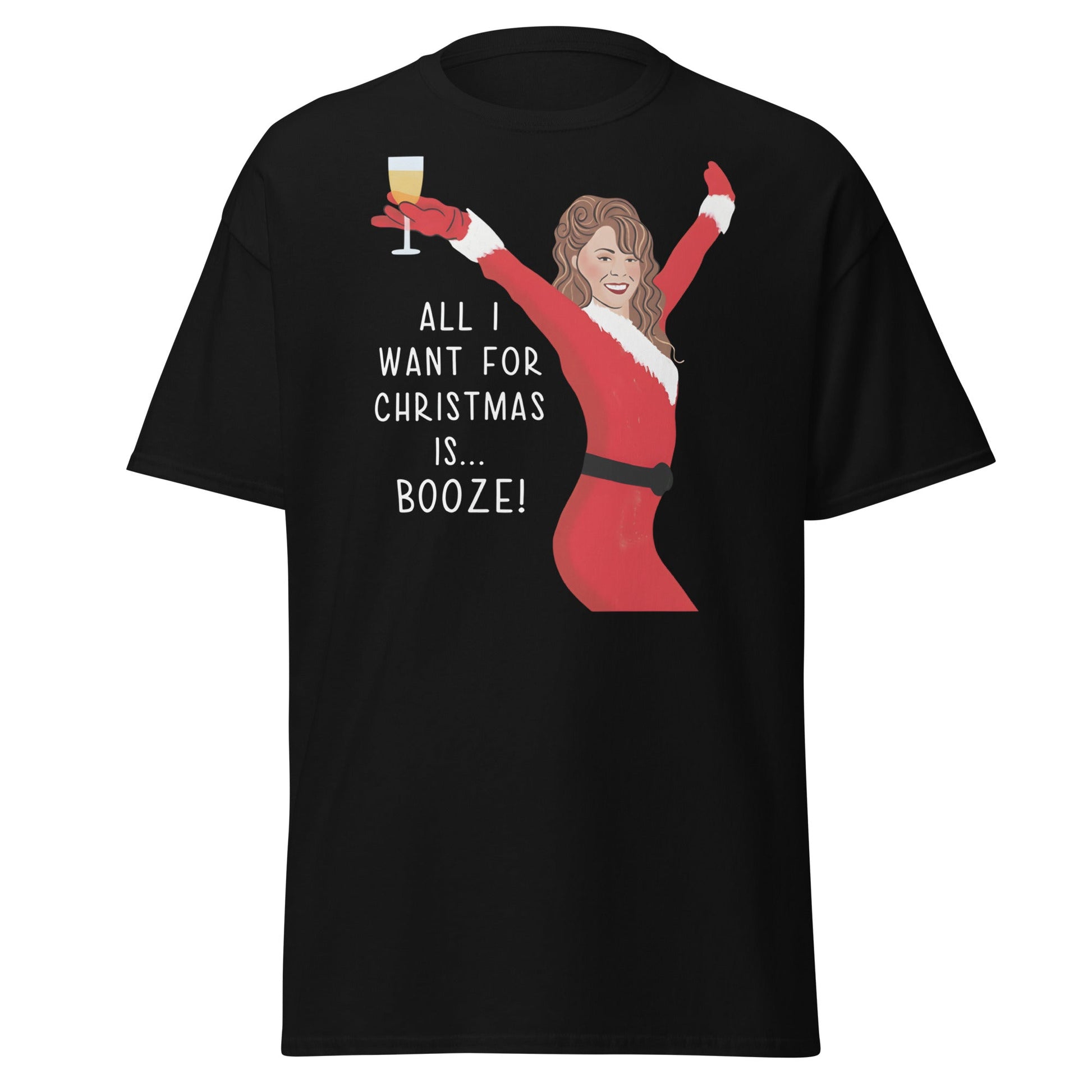 All I Want for Christmas is Booze T-Shirt - Black - T-Shirts Online