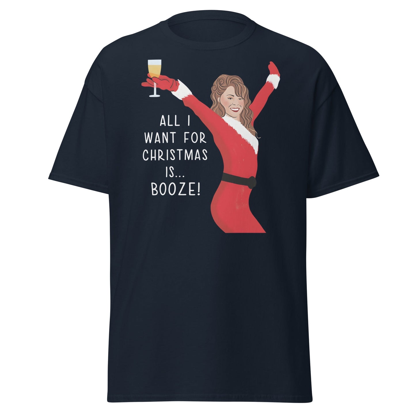 All I Want for Christmas is Booze T-Shirt - Navy - T-Shirts Online