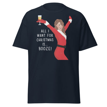 All I Want for Christmas is Booze T-Shirt - Navy - T-Shirts Online