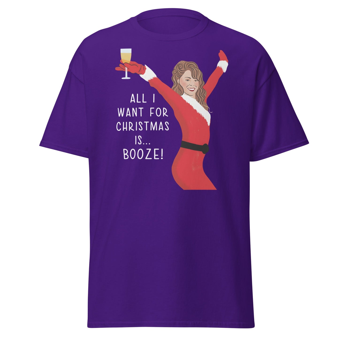 All I Want for Christmas is Booze T-Shirt - Purple - T-Shirts Online