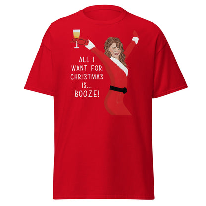 All I Want for Christmas is Booze T-Shirt - Red - T-Shirts Online