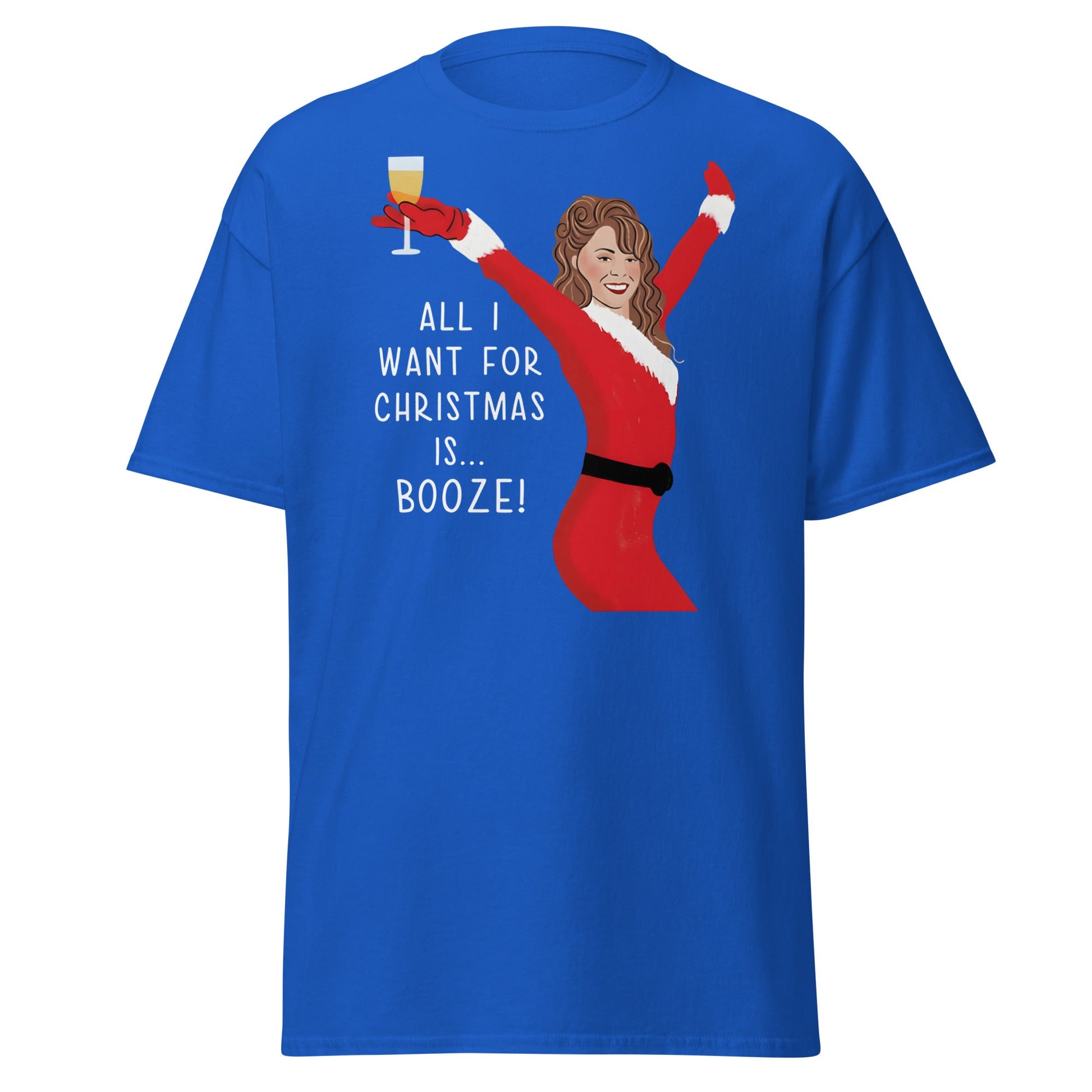 All I Want for Christmas is Booze T-Shirt - Royal - T-Shirts Online