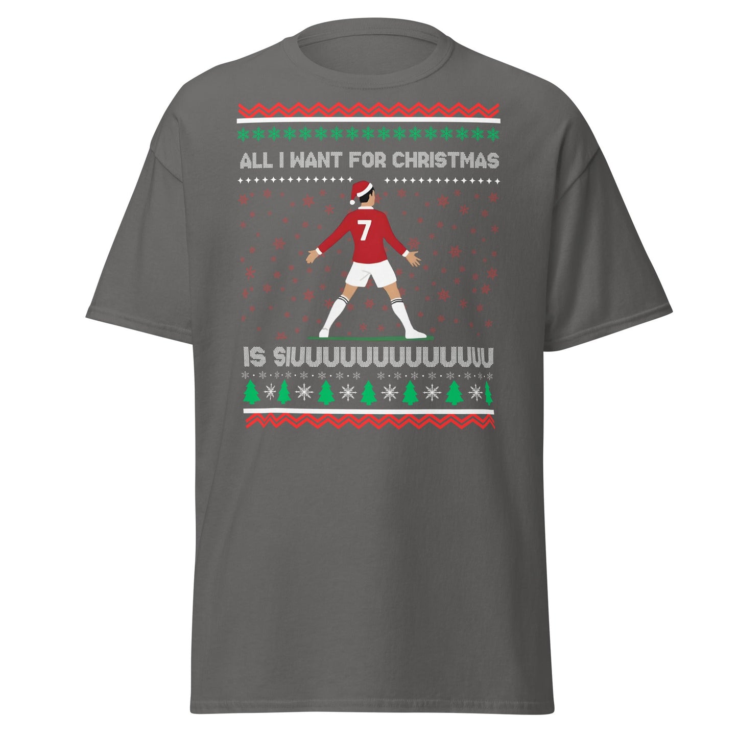 All I Want for Christmas Is Siuuu Football Xmas Tee - Charcoal - T-Shirts Online