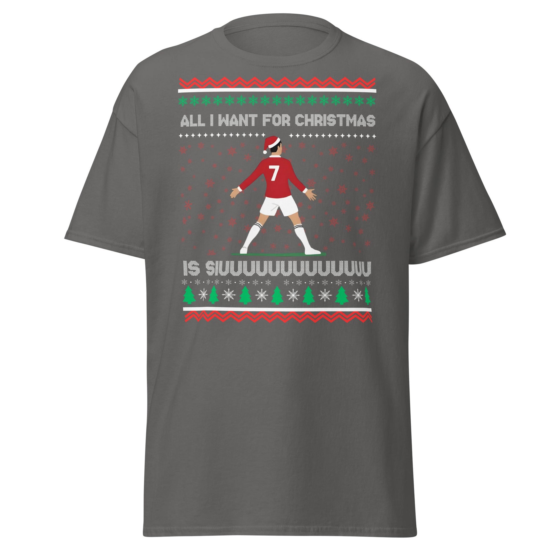 All I Want for Christmas Is Siuuu Football Xmas Tee - Charcoal - T-Shirts Online