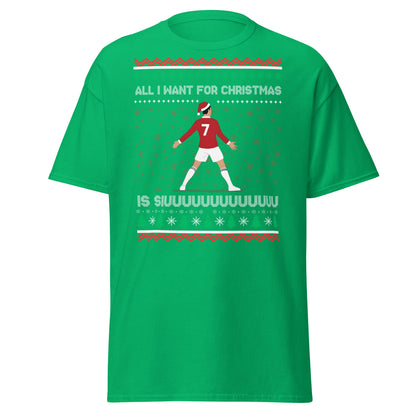 All I Want for Christmas Is Siuuu Football Xmas Tee - Irish Green - T-Shirts Online