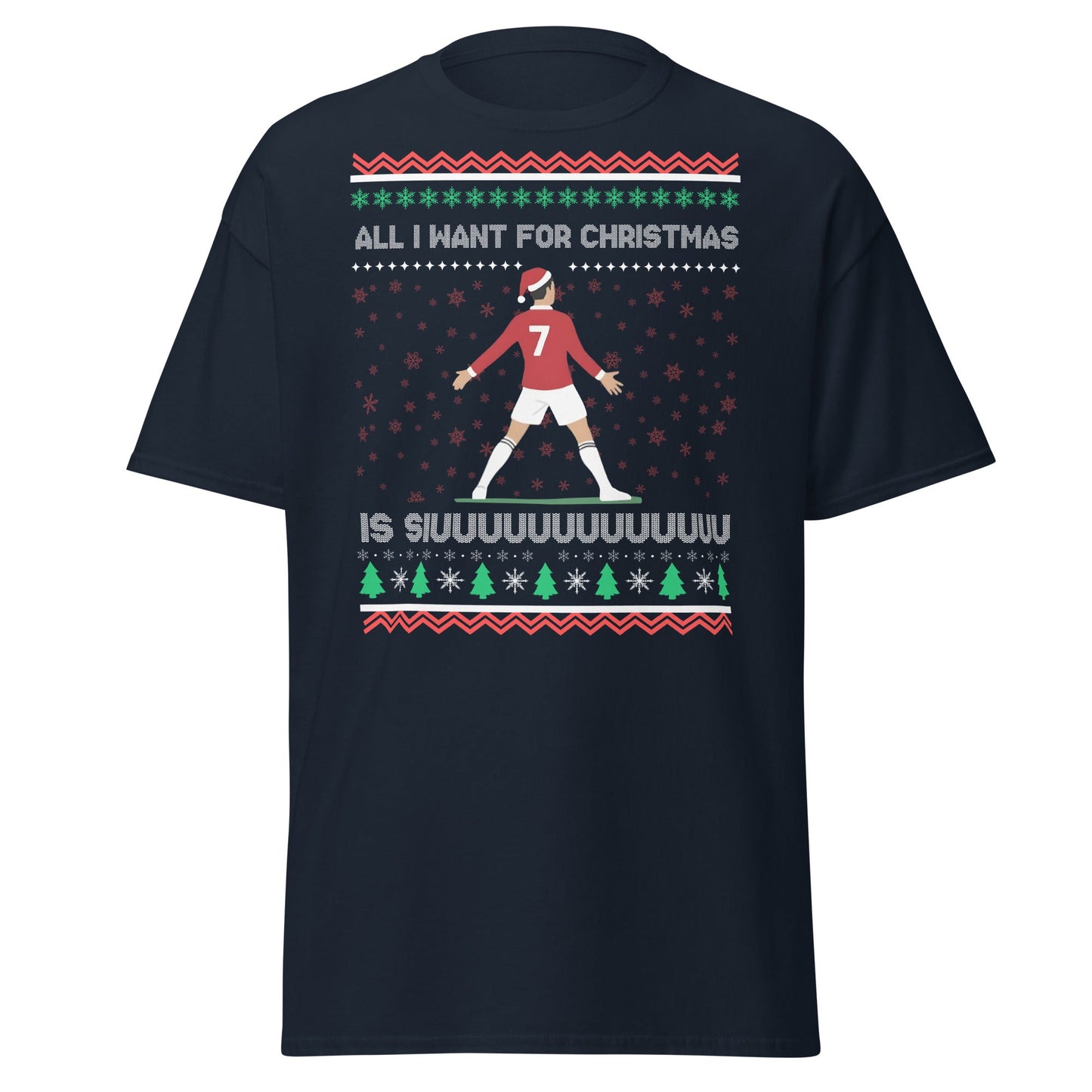 All I Want for Christmas Is Siuuu Football Xmas Tee - Navy - T-Shirts Online