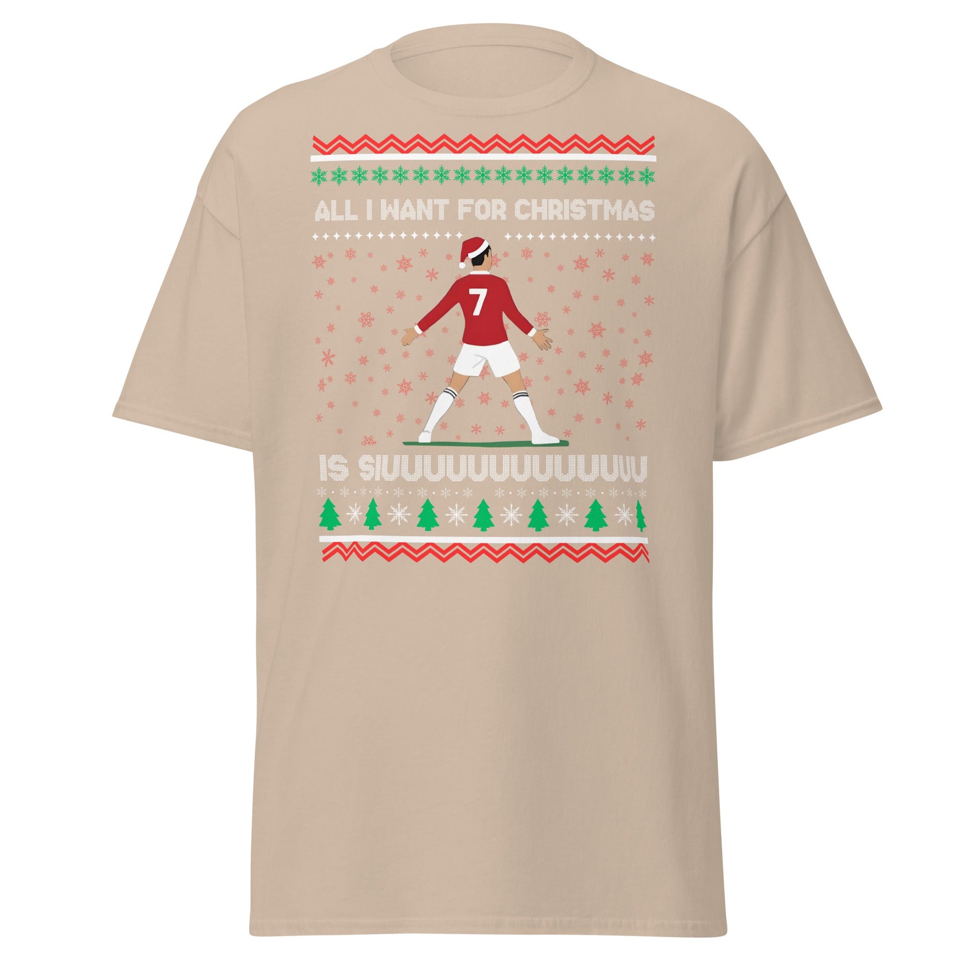 All I Want for Christmas Is Siuuu Football Xmas Tee - Sand - T-Shirts Online