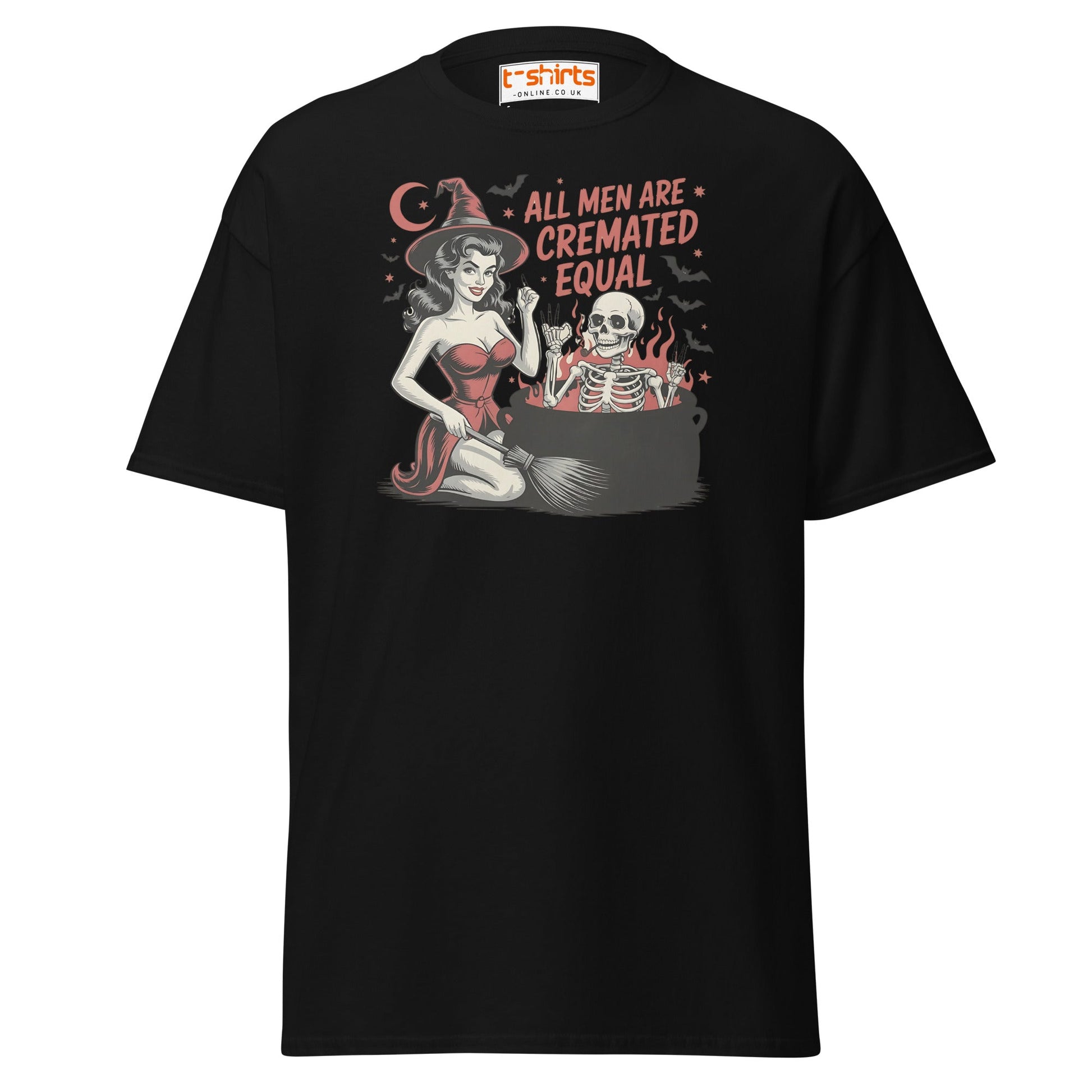 All Men Are Cremated Equal Funny Witch T-Shirt - Black - T-Shirts Online