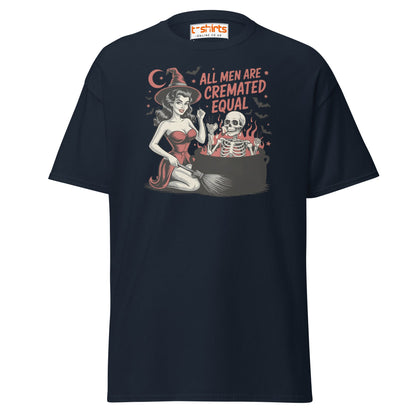 All Men Are Cremated Equal Funny Witch T-Shirt - Navy - T-Shirts Online