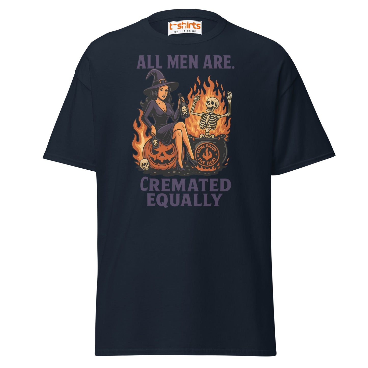 All Men Are Cremated Equally Witch T-Shirt - Navy - T-Shirts Online