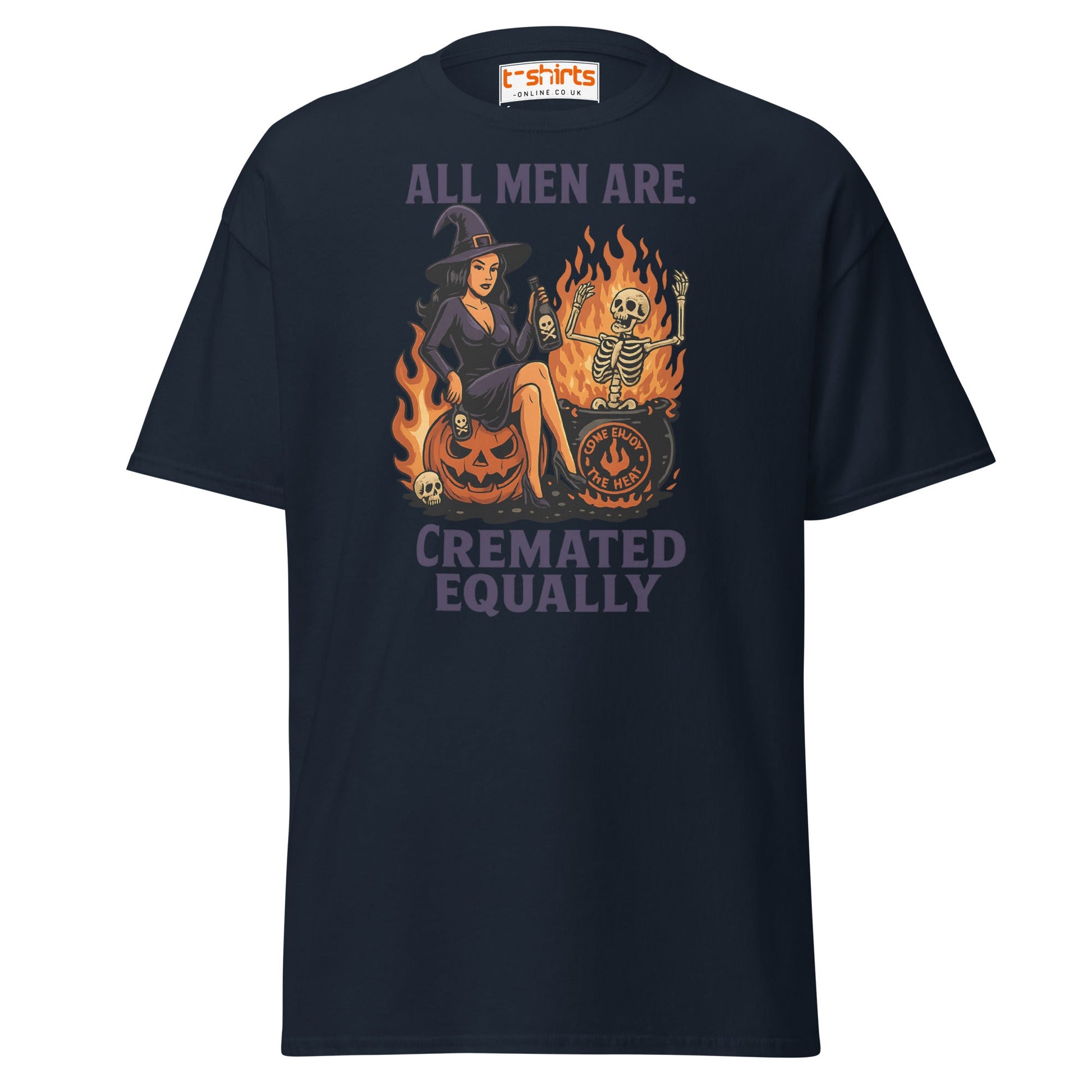All Men Are Cremated Equally Witch T-Shirt - Navy - T-Shirts Online