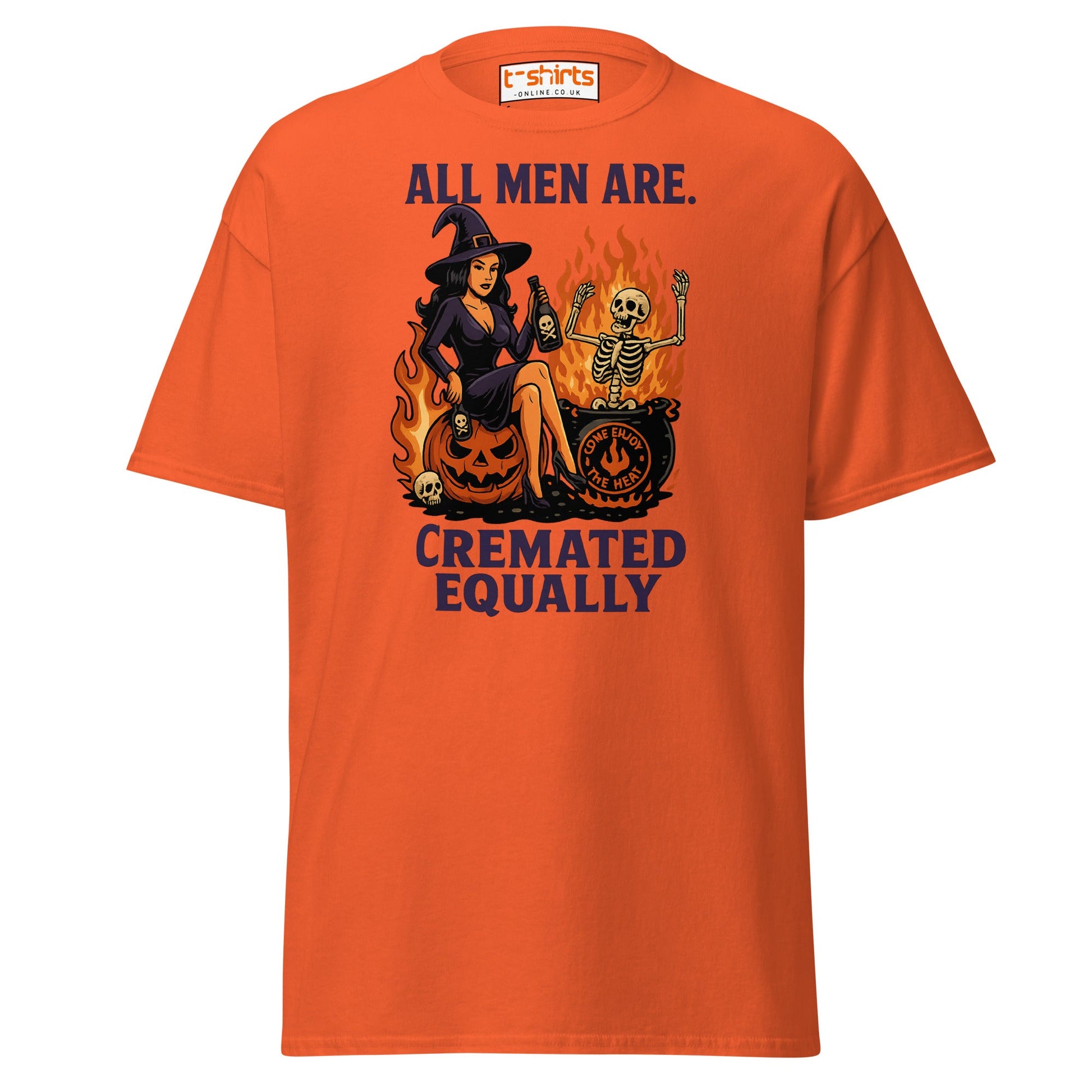 All Men Are Cremated Equally Witch T-Shirt - Orange - T-Shirts Online