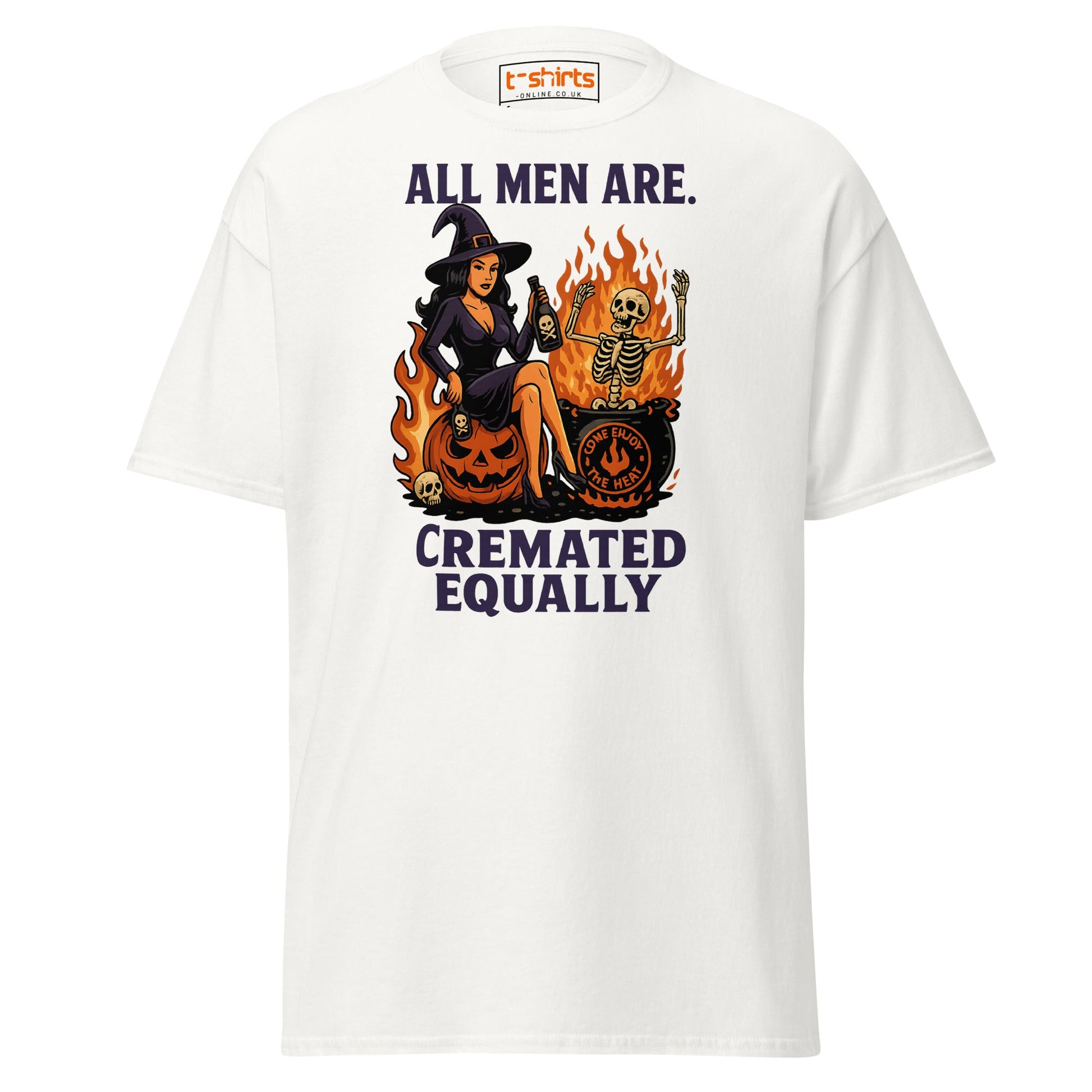 All Men Are Cremated Equally Witch T-Shirt - White - T-Shirts Online