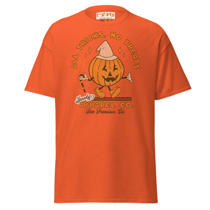 All Tricks No Treats Halloween T-Shirt | Pumpkin Mascot Tee - Orange - T-Shirts Online