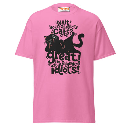 Allergic to Idiots Cat T-Shirt | Funny Sarcastic Cat Tee - Azalea - T-Shirts Online