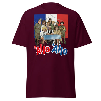'Allo 'Allo T-Shirt – Classic BBC Comedy Fan Tee - Maroon - T-Shirts Online