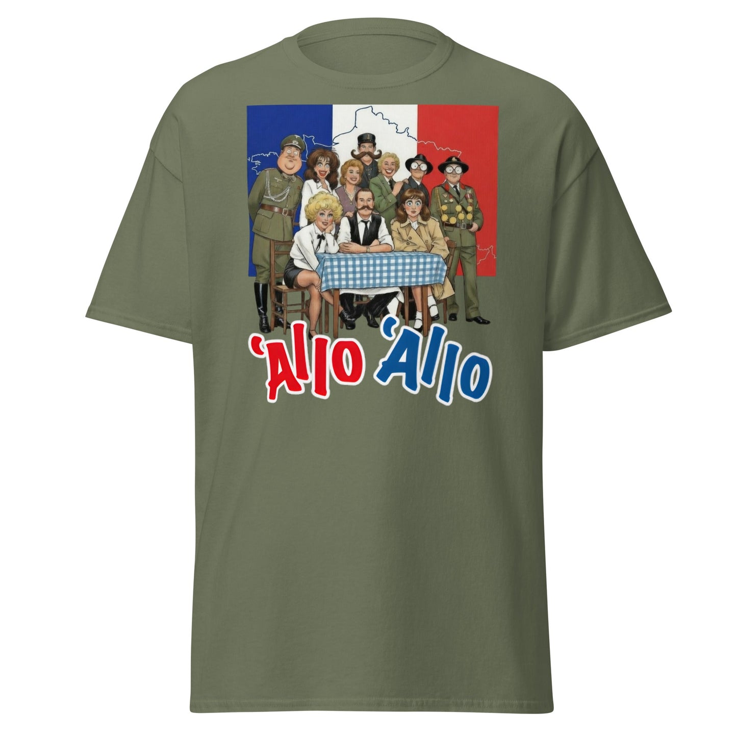 'Allo 'Allo T-Shirt – Classic BBC Comedy Fan Tee - Military Green - T-Shirts Online