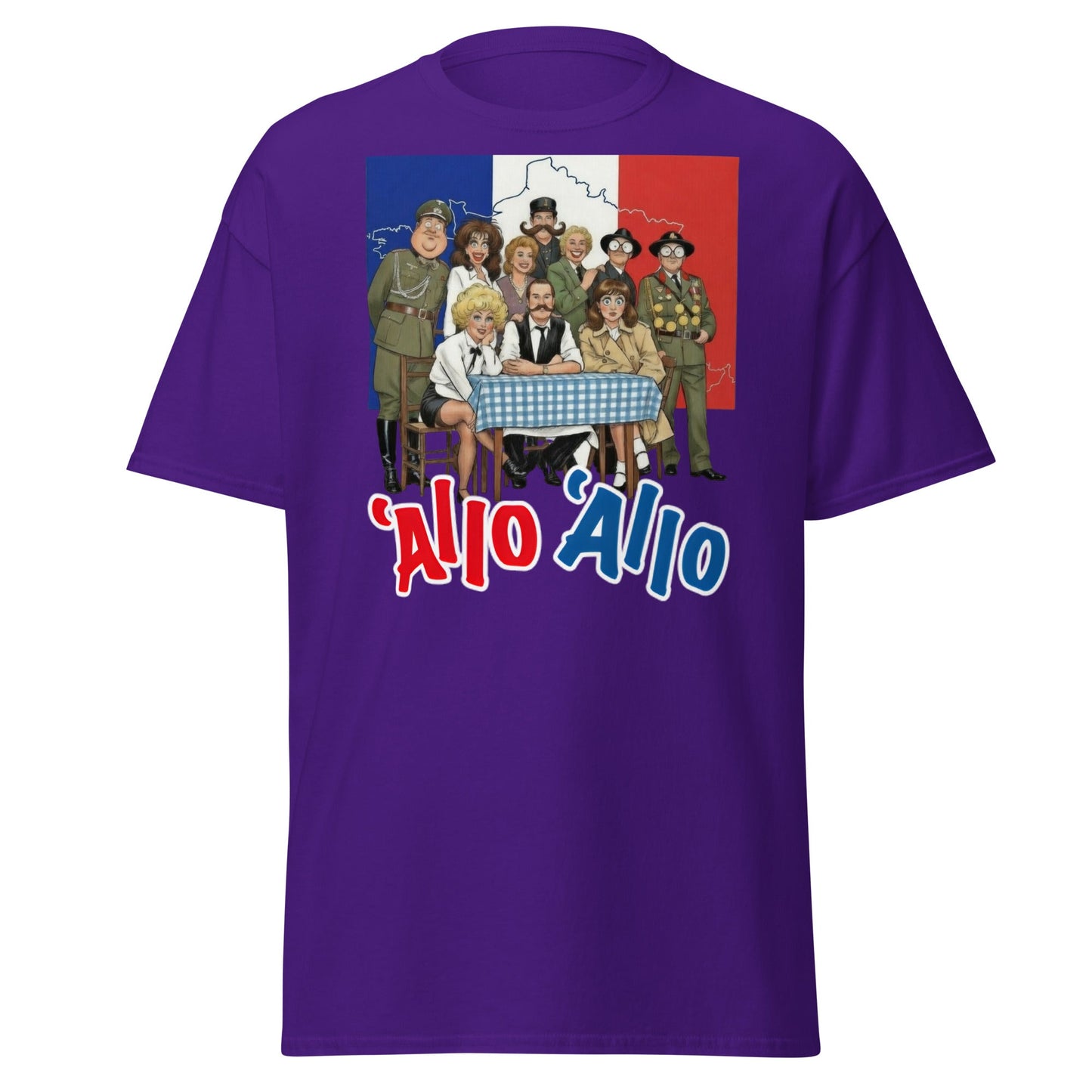 'Allo 'Allo T-Shirt – Classic BBC Comedy Fan Tee - Purple - T-Shirts Online