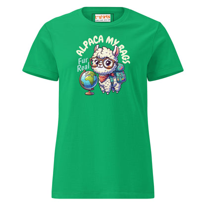 Alpaca My Bags T-Shirt | Women's Soft Semi - Fitted Tee - Irish Green - T-Shirts Online