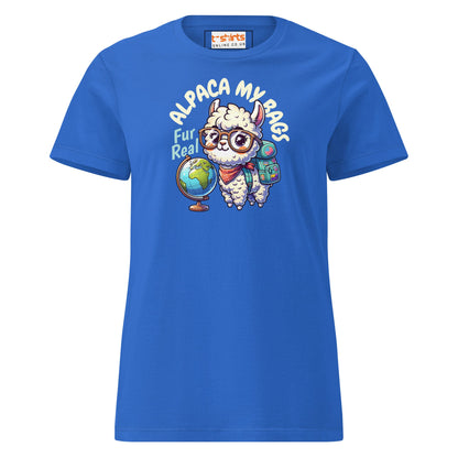 Alpaca My Bags T-Shirt | Women's Soft Semi - Fitted Tee - Royal - T-Shirts Online