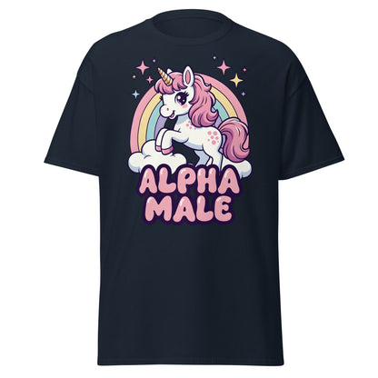 Alpha Male Unicorn T-Shirt – Funny Kawaii Humor Tee - Navy - T-Shirts Online