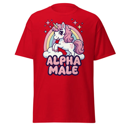 Alpha Male Unicorn T-Shirt – Funny Kawaii Humor Tee - Red - T-Shirts Online