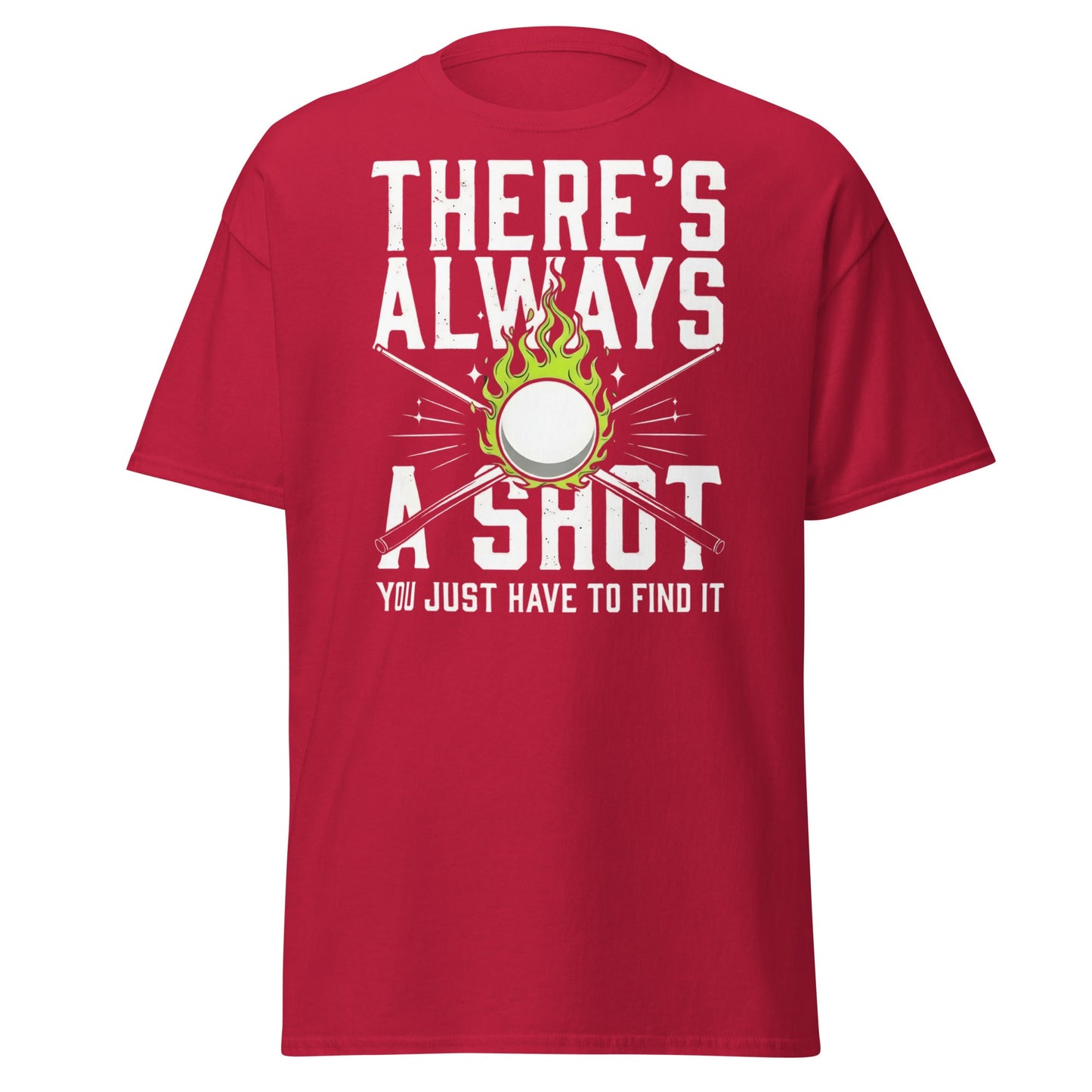 Always a Shot Pool T-Shirt – Billiards & Snooker Graphic Tee - Cardinal - T-Shirts Online