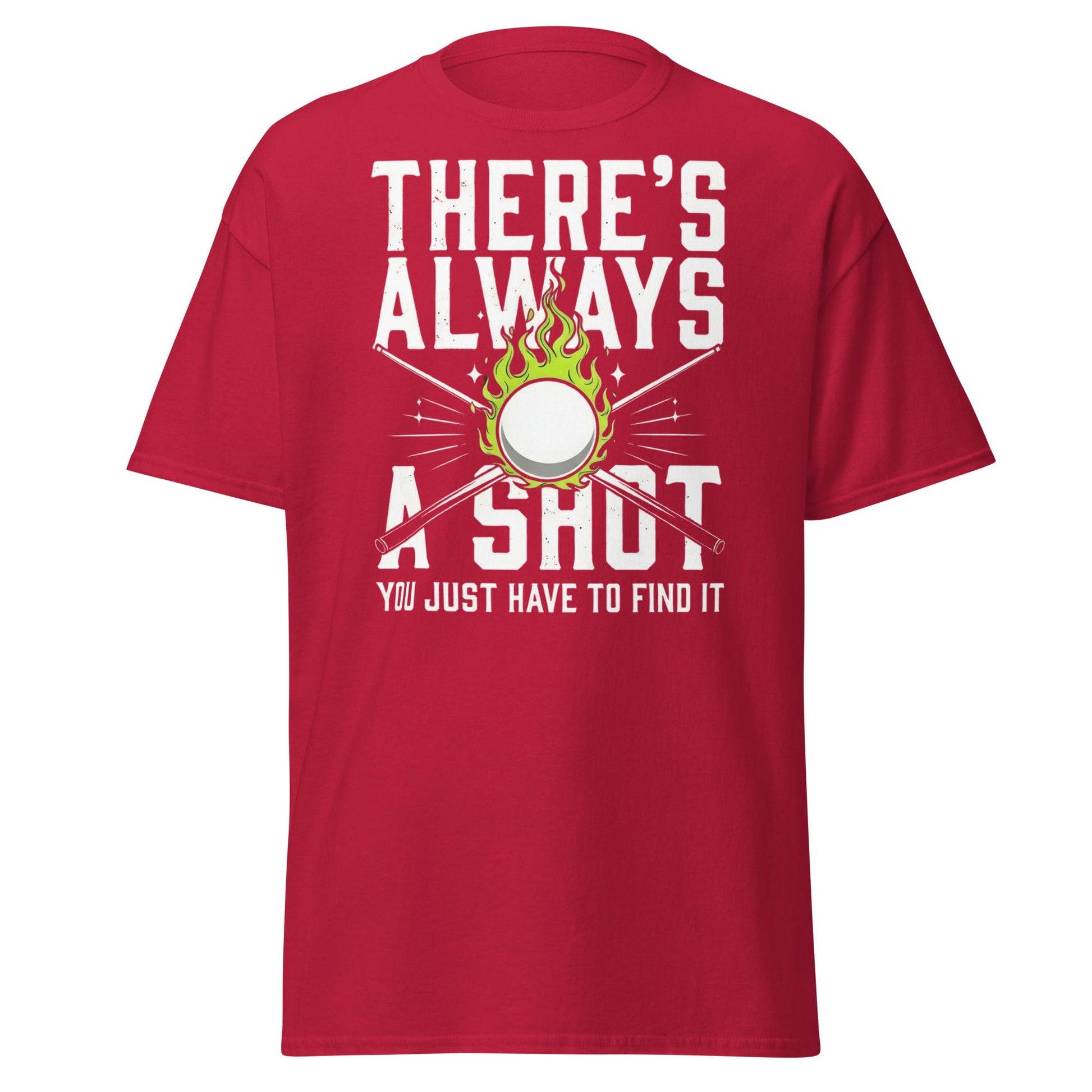Always a Shot Pool T-Shirt – Billiards & Snooker Graphic Tee - Cardinal - T-Shirts Online