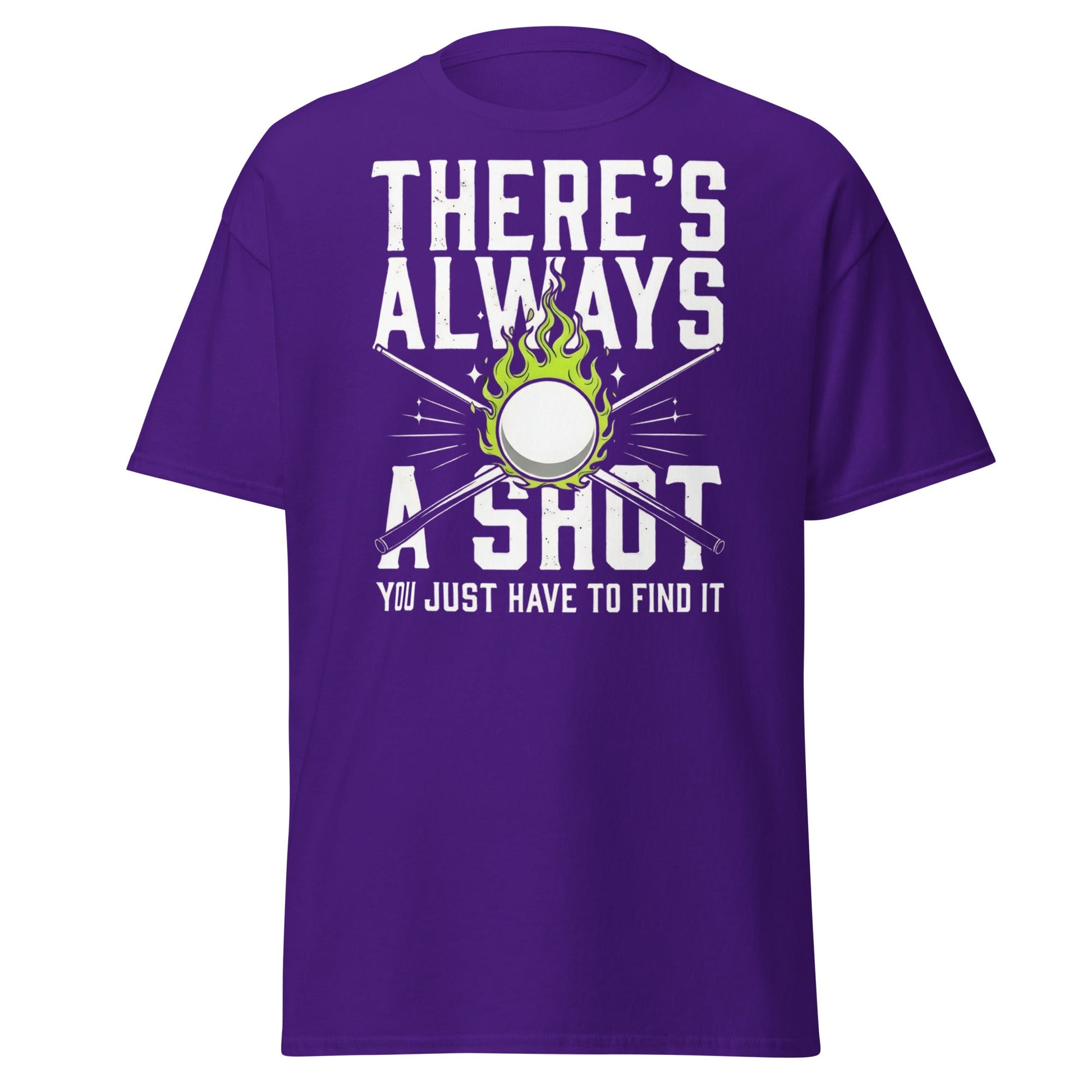 Always a Shot Pool T-Shirt – Billiards & Snooker Graphic Tee - Purple - T-Shirts Online