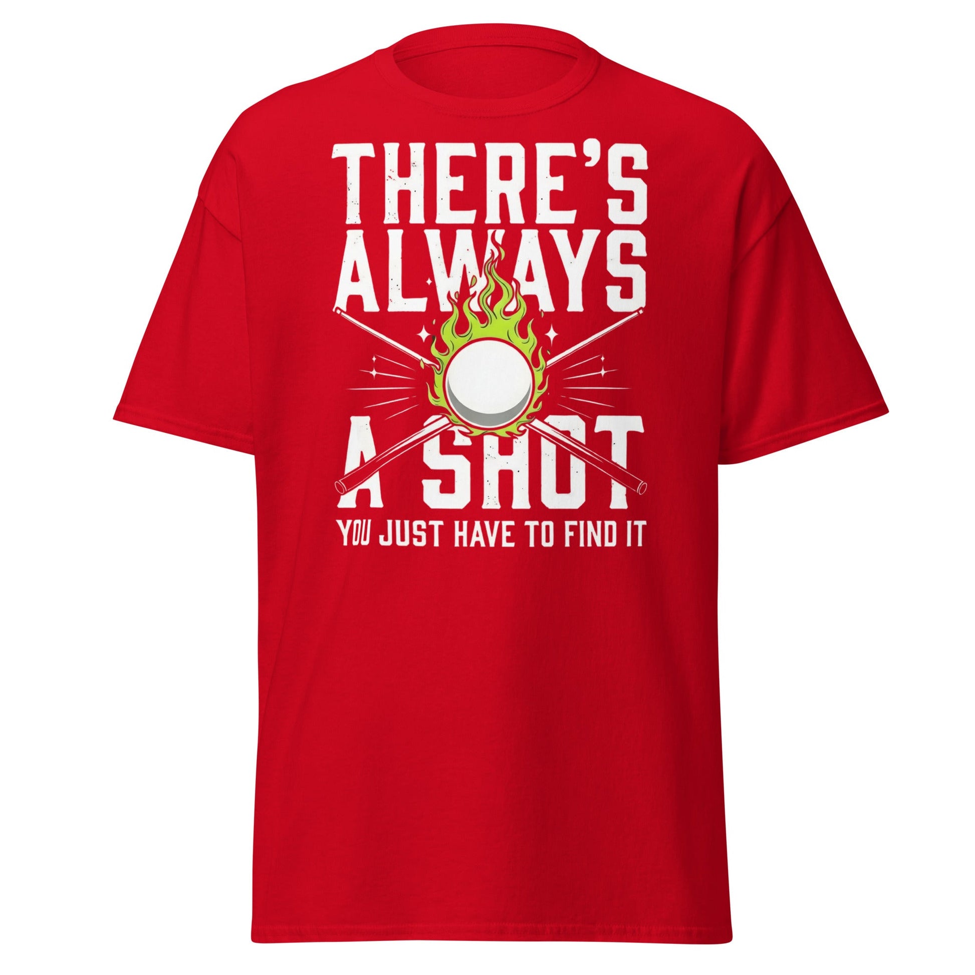 Always a Shot Pool T-Shirt – Billiards & Snooker Graphic Tee - Red - T-Shirts Online