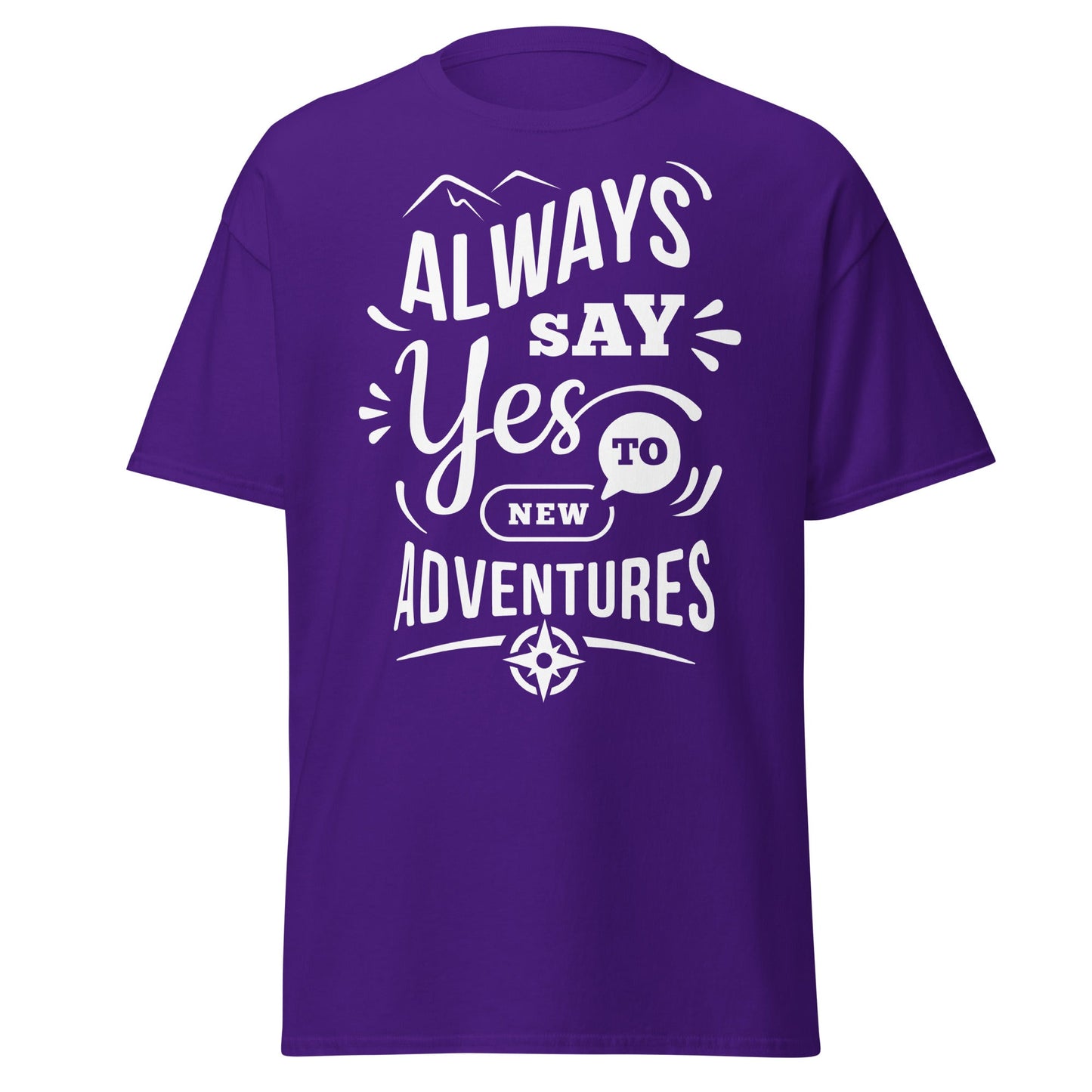 Always Say Yes to New Adventures T-Shirt - Purple - T-Shirts Online