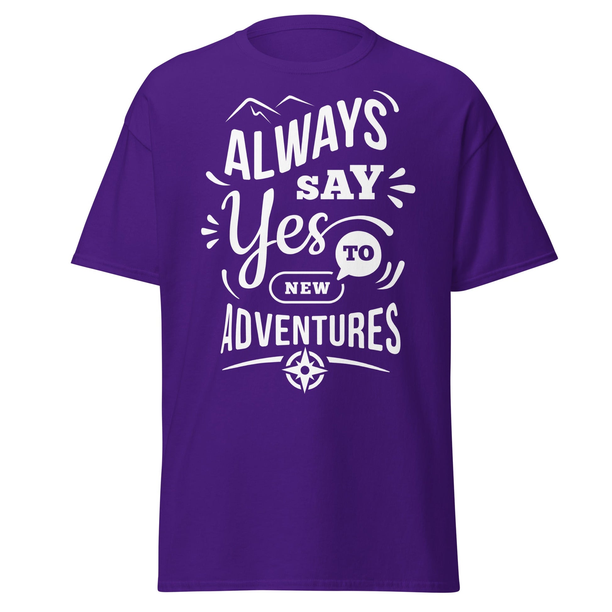 Always Say Yes to New Adventures T-Shirt - Purple - T-Shirts Online