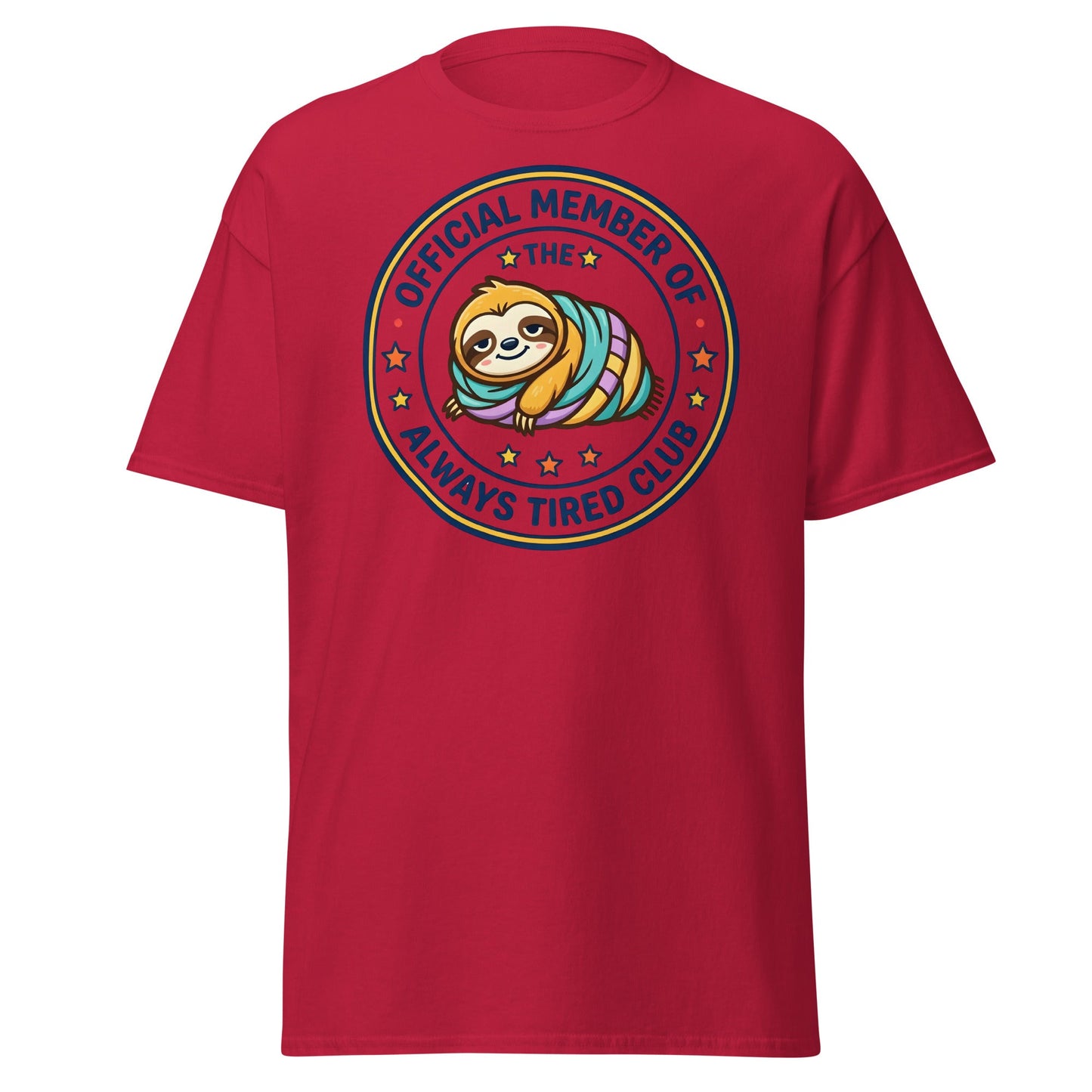 Always Tired Club Sloth T-Shirt - Cardinal - T-Shirts Online