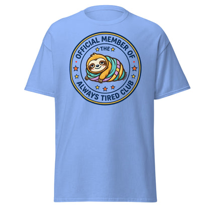 Always Tired Club Sloth T-Shirt - Carolina Blue - T-Shirts Online