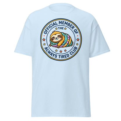 Always Tired Club Sloth T-Shirt - Light Blue - T-Shirts Online