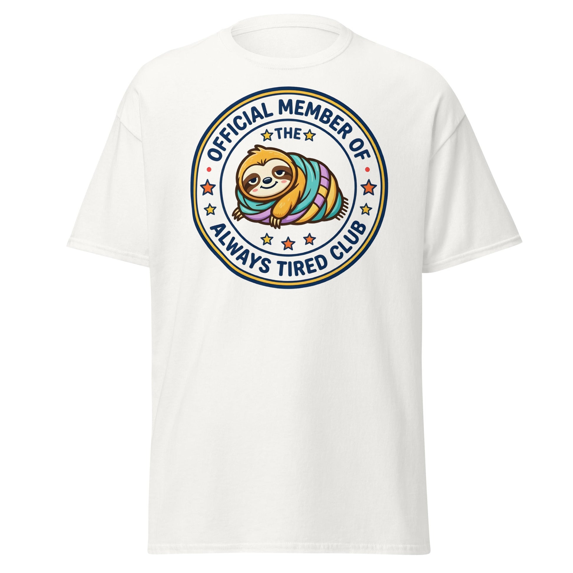 Always Tired Club Sloth T-Shirt - White - T-Shirts Online