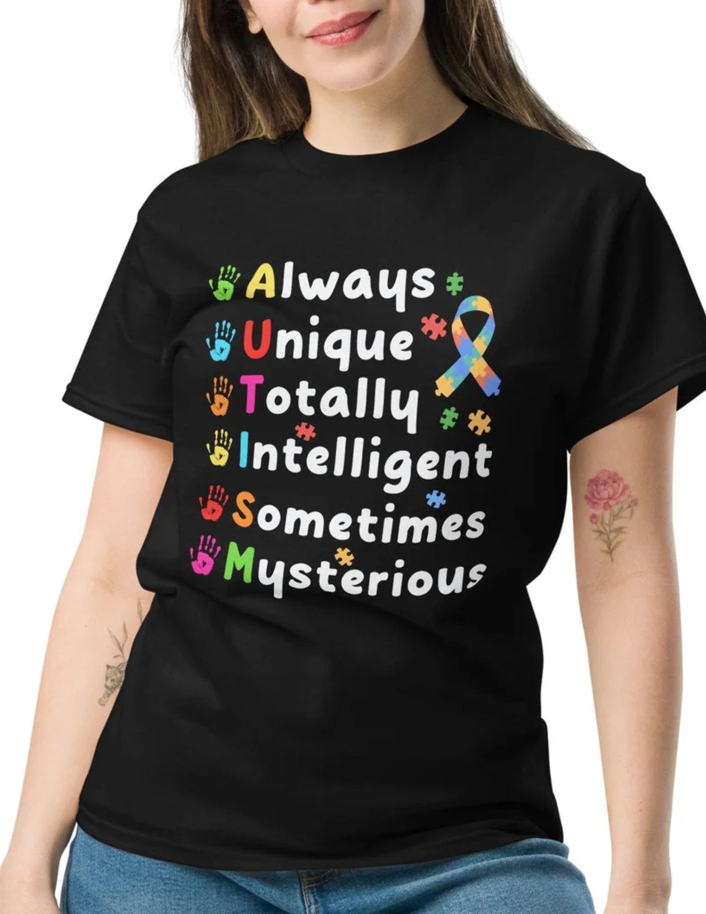 Always Unique | Autism T-Shirt - Black - T-Shirts Online