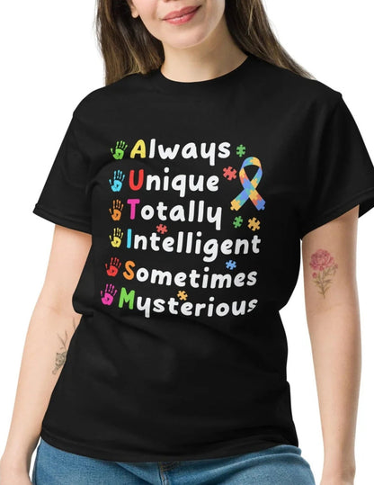 Always Unique | Autism T-Shirt - Black - T-Shirts Online