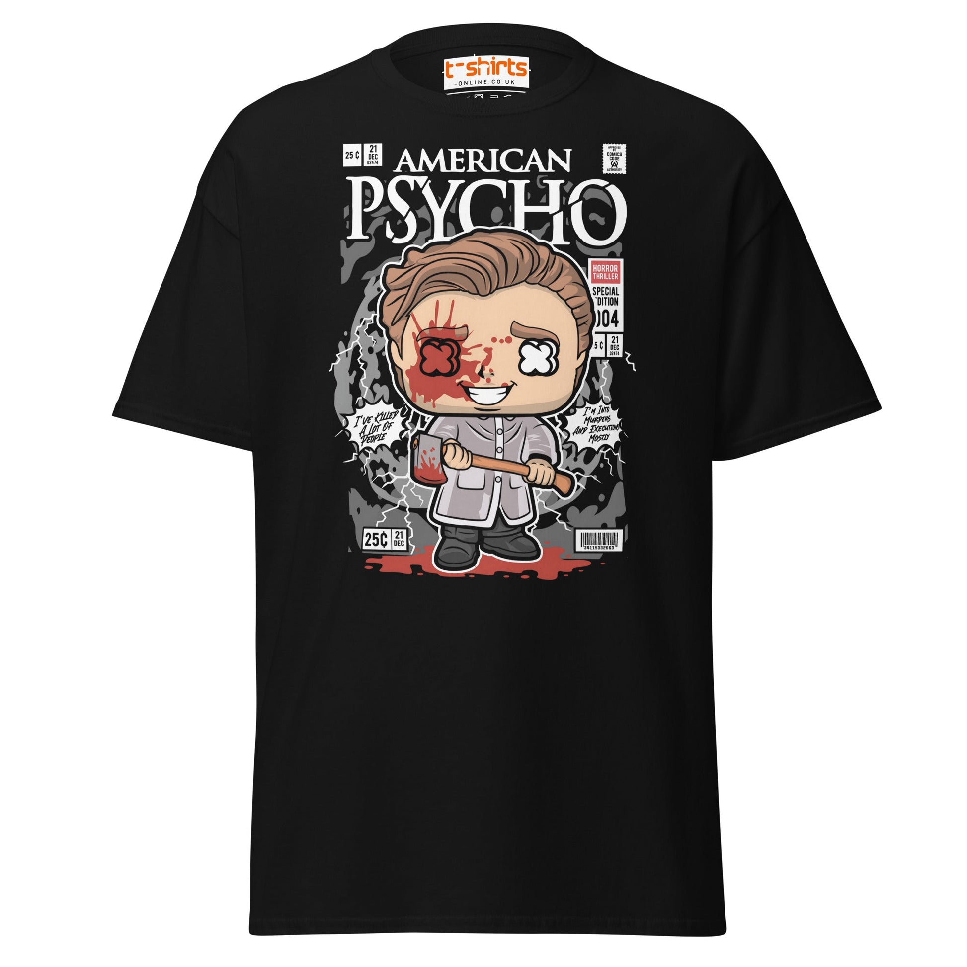 American Psycho T-Shirt | Patrick Bateman Horror Tee - Black - T-Shirts Online