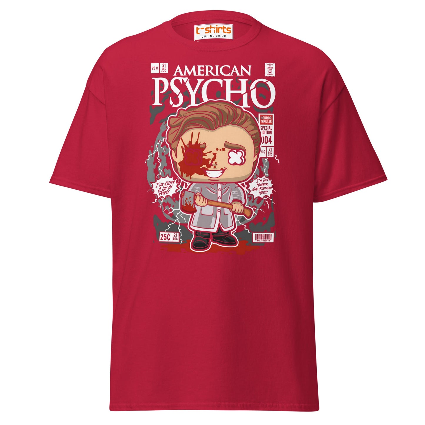 American Psycho T-Shirt | Patrick Bateman Horror Tee - Cardinal - T-Shirts Online