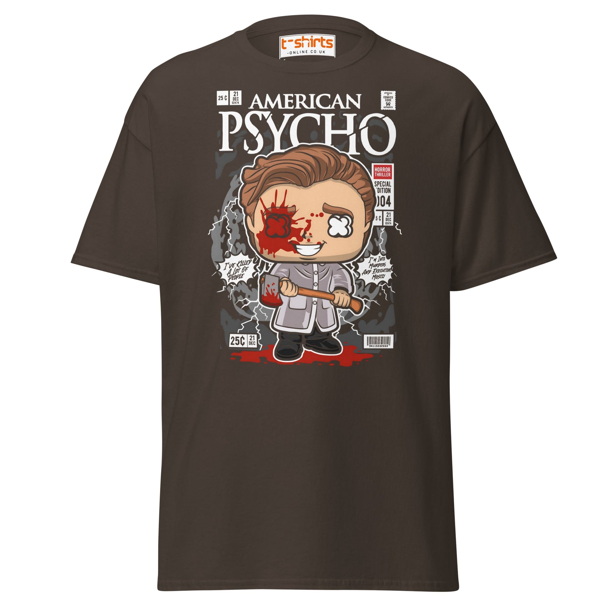 American Psycho T-Shirt | Patrick Bateman Horror Tee - Dark Chocolate - T-Shirts Online