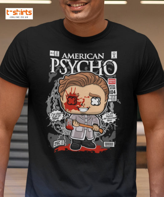 American Psycho T-Shirt | Patrick Bateman Horror Tee - Maroon - T-Shirts Online